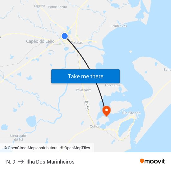 N. 9 to Ilha Dos Marinheiros map
