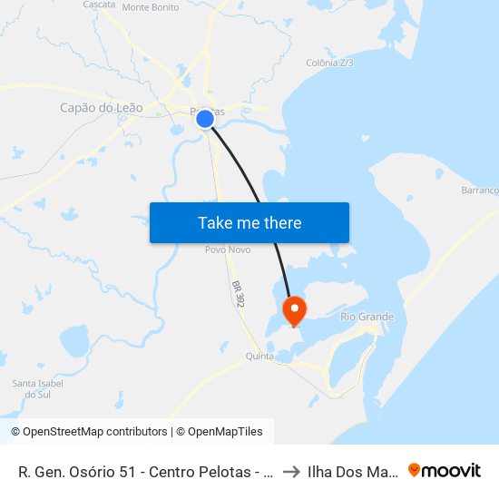 R. Gen. Osório 51 - Centro Pelotas - Rs 96020-000 Brasil to Ilha Dos Marinheiros map