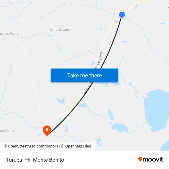 Turuçu to Monte Bonito map