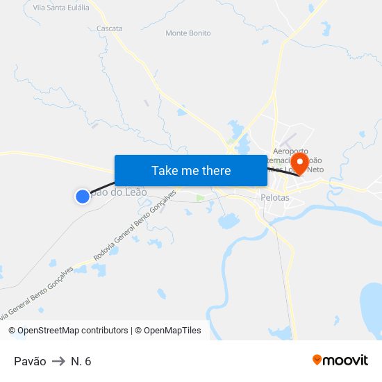 Pavão to N. 6 map