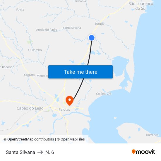 Santa Silvana to N. 6 map