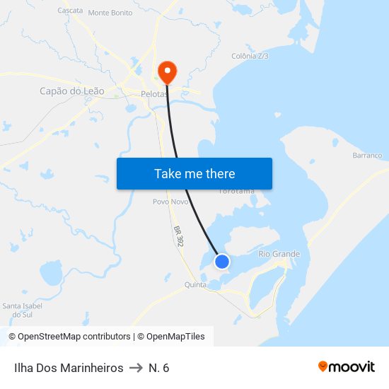 Ilha Dos Marinheiros to N. 6 map