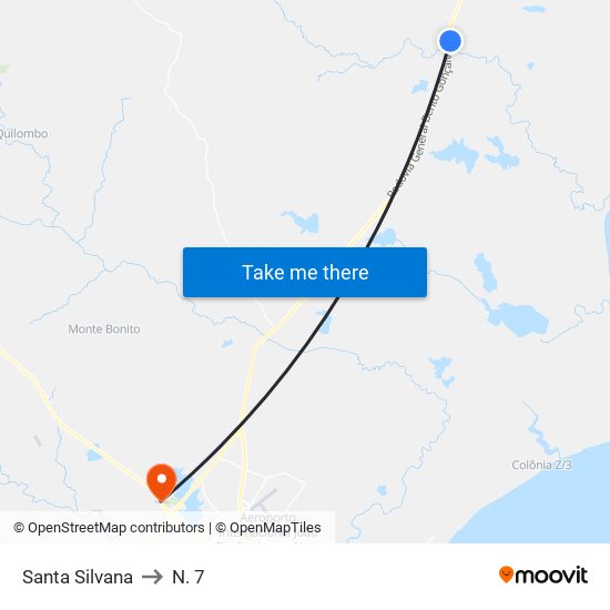 Santa Silvana to N. 7 map