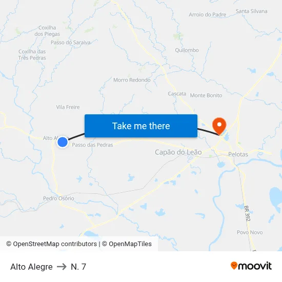 Alto Alegre to N. 7 map