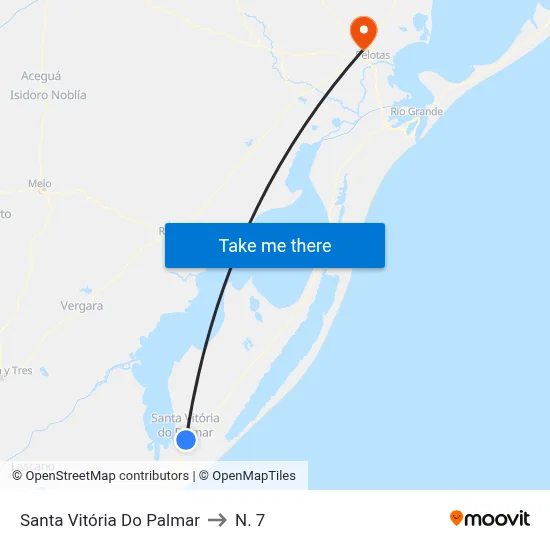Santa Vitória Do Palmar to N. 7 map