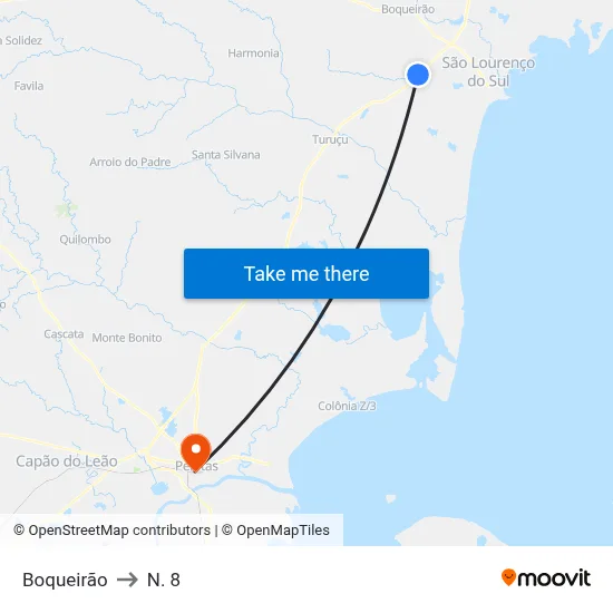 Boqueirão to N. 8 map