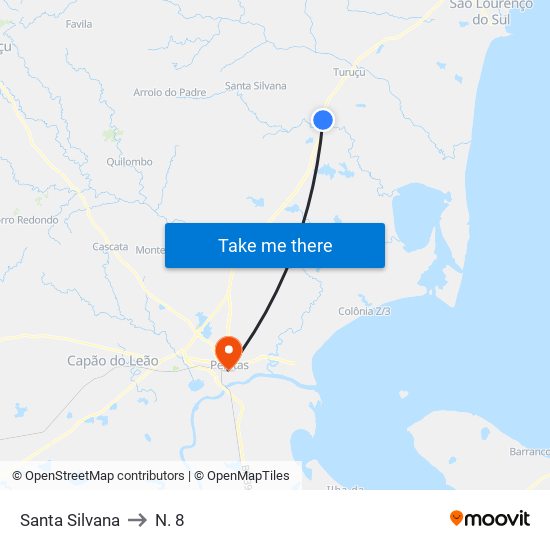 Santa Silvana to N. 8 map
