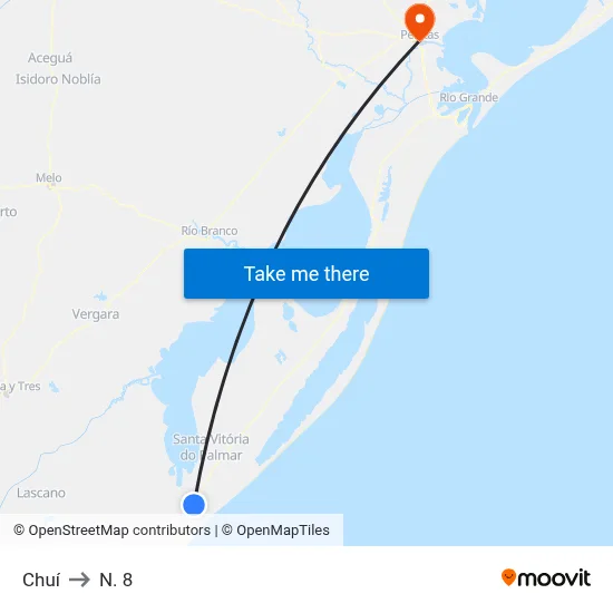 Chuí to N. 8 map