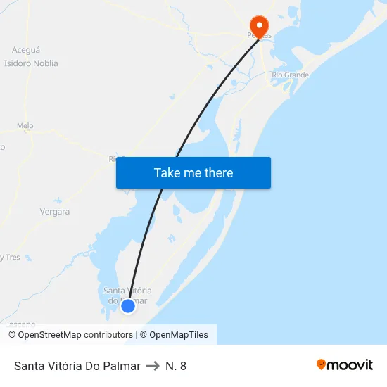 Santa Vitória Do Palmar to N. 8 map