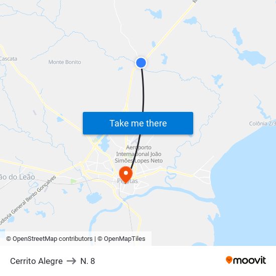 Cerrito Alegre to N. 8 map