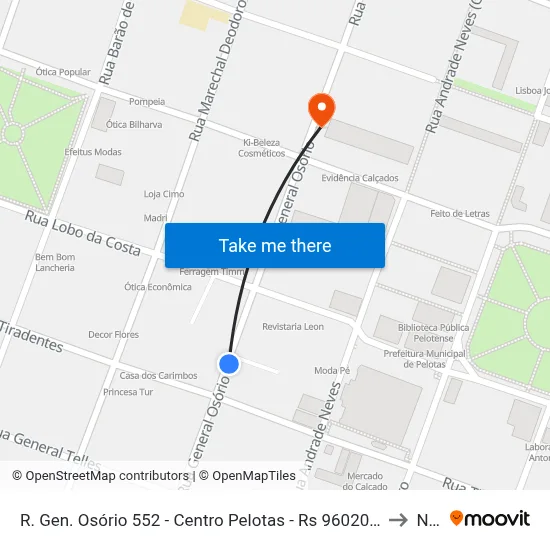 R. Gen. Osório 552 - Centro Pelotas - Rs 96020-000 Brasil to N. 8 map