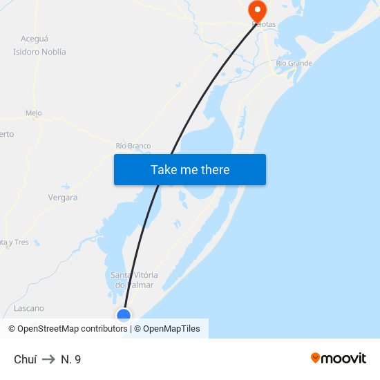 Chuí to N. 9 map