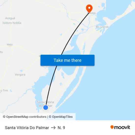 Santa Vitória Do Palmar to N. 9 map