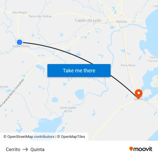 Cerrito to Quinta map