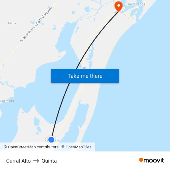 Curral Alto to Quinta map