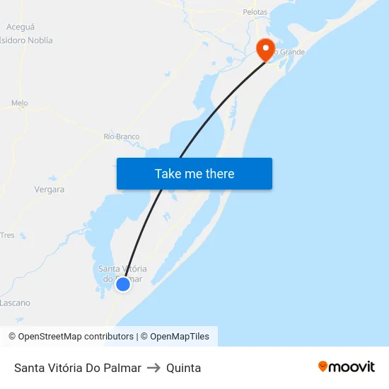 Santa Vitória Do Palmar to Quinta map