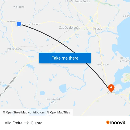 Vila Freire to Quinta map