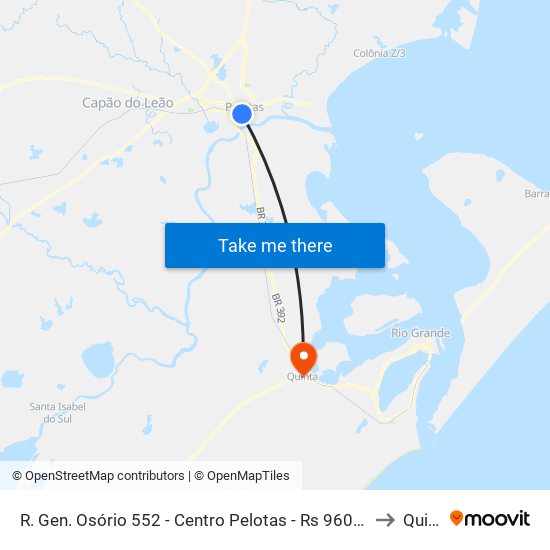 R. Gen. Osório 552 - Centro Pelotas - Rs 96020-000 Brasil to Quinta map