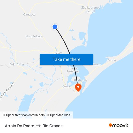 Arroio Do Padre to Rio Grande map