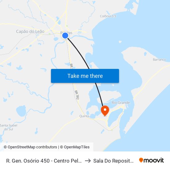 R. Gen. Osório 450 - Centro Pelotas - Rs 96020-000 Brasil to Sala Do Repositório Institucional map