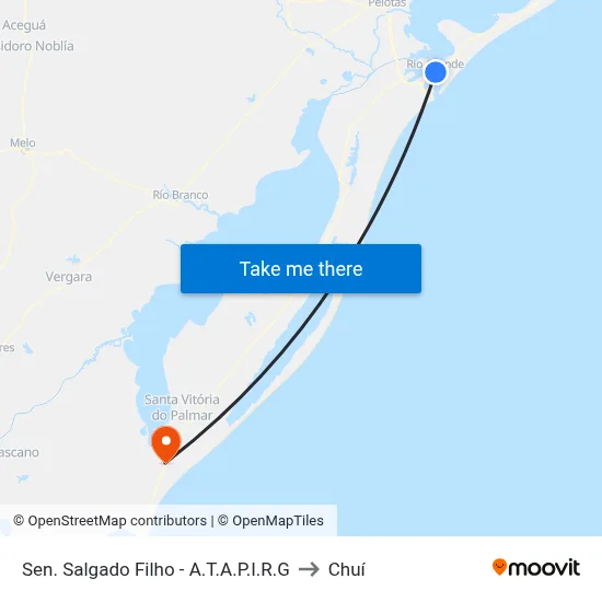 Sen. Salgado Filho - A.T.A.P.I.R.G to Chuí map
