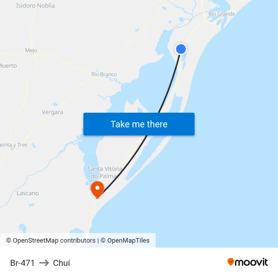 Br-471 to Chuí map