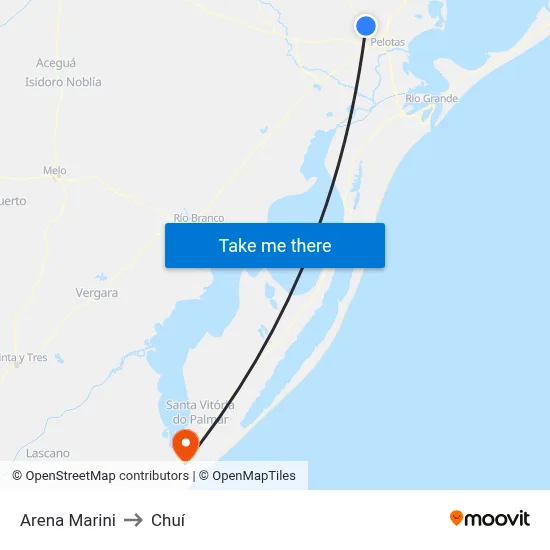 Arena Marini to Chuí map