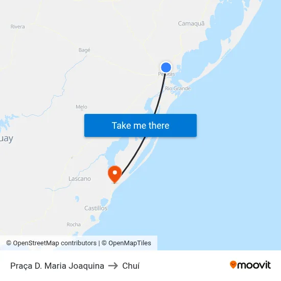 Praça D. Maria Joaquina to Chuí map