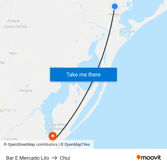 Bar E Mercado Lilo to Chuí map