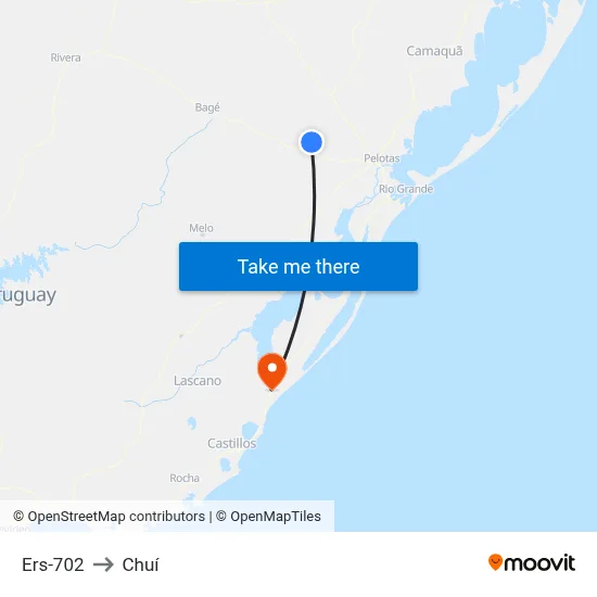 Ers-702 to Chuí map