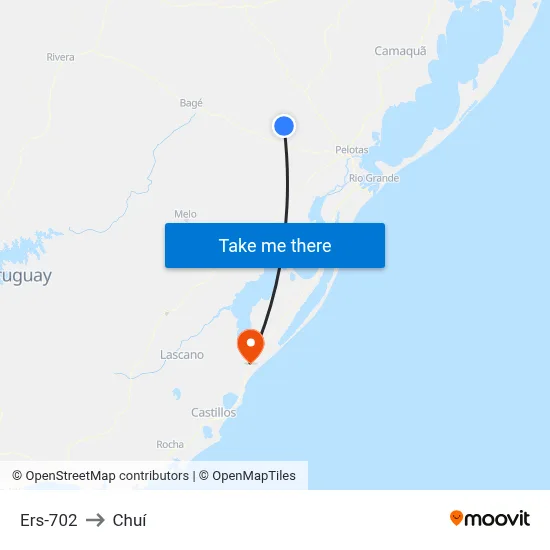 Ers-702 to Chuí map