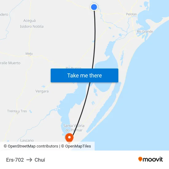 Ers-702 to Chuí map