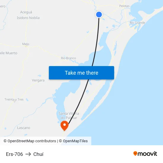 Ers-706 to Chuí map