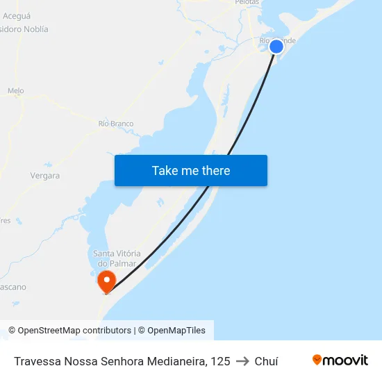Travessa Nossa Senhora Medianeira, 125 to Chuí map