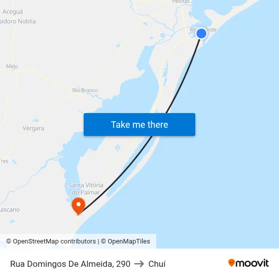 Rua Domingos De Almeida, 290 to Chuí map