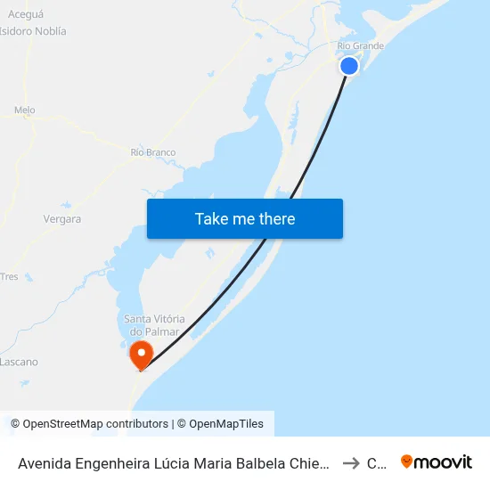 Avenida Engenheira Lúcia Maria Balbela Chiesa, 2642 to Chuí map