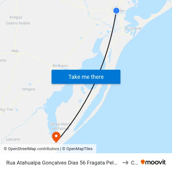 Rua Atahualpa Gonçalves Dias 56 Fragata Pelotas - Rs 96050-050 Brasil to Chuí map