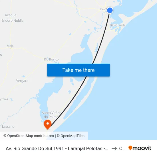Av. Rio Grande Do Sul 1991 - Laranjal Pelotas - Rs 96090-590 Brasil to Chuí map