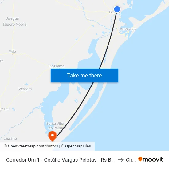Corredor Um 1 - Getúlio Vargas Pelotas - Rs Brasil to Chuí map