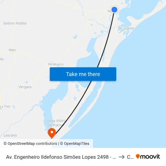 Av. Engenheiro Ildefonso Simões Lopes 2498 - Três Vendas Pelotas - Rs Brasil to Chuí map