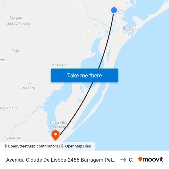 Avenida Cidade De Lisboa 2456 Barragem Pelotas - Rs 96050-510 Brasil to Chuí map