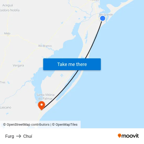 Furg to Chuí map