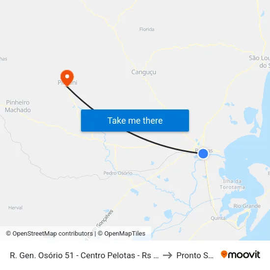 R. Gen. Osório 51 - Centro Pelotas - Rs 96020-000 Brasil to Pronto Socorro map