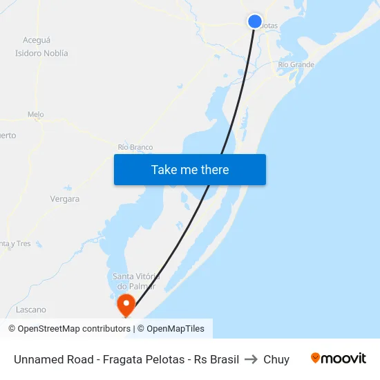 Unnamed Road - Fragata Pelotas - Rs Brasil to Chuy map