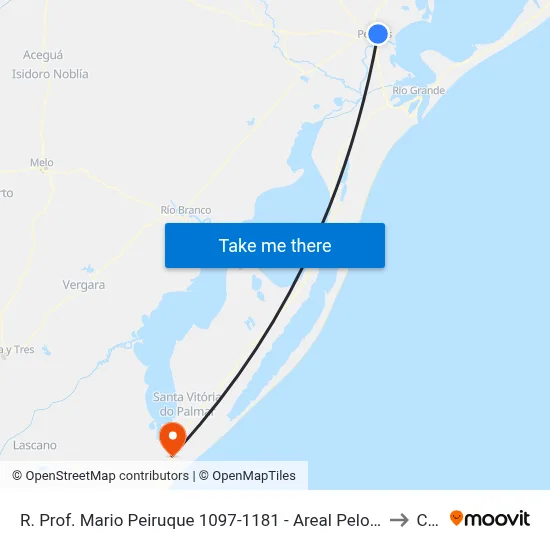 R. Prof. Mario Peiruque 1097-1181 - Areal Pelotas - Rs 96080-710 Brasil to Chuy map