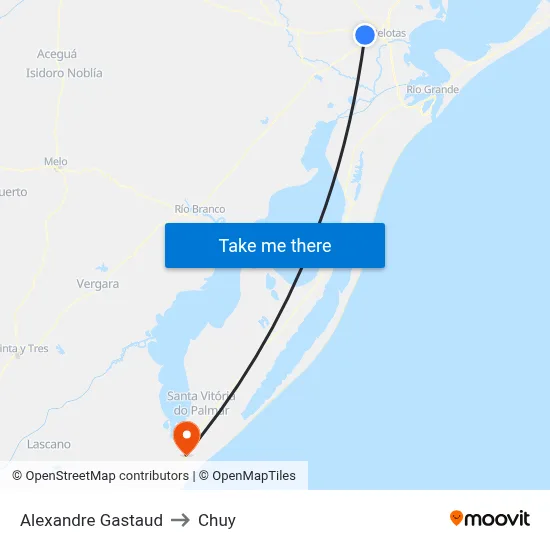 Alexandre Gastaud to Chuy map