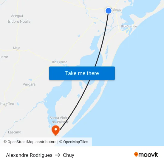 Alexandre Rodrigues to Chuy map