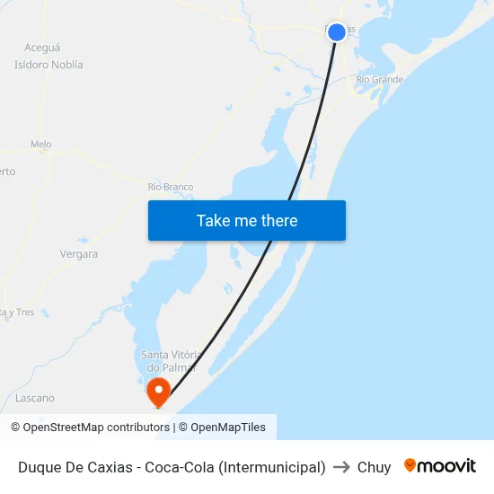 Duque De Caxias - Coca-Cola (Intermunicipal) to Chuy map