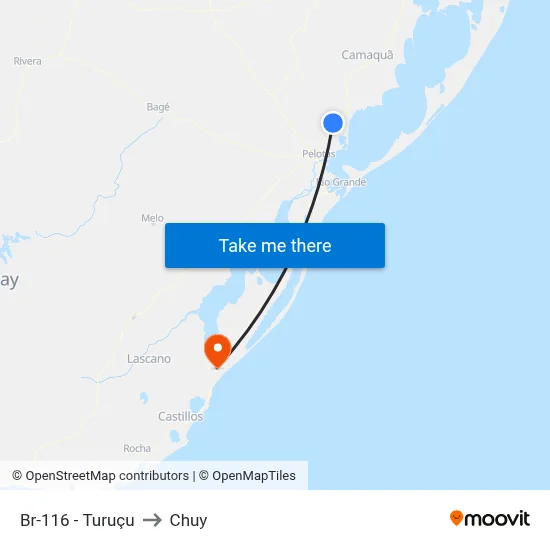 Br-116 - Turuçu to Chuy map