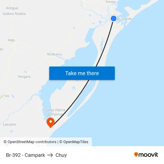Br-392 - Campark to Chuy map